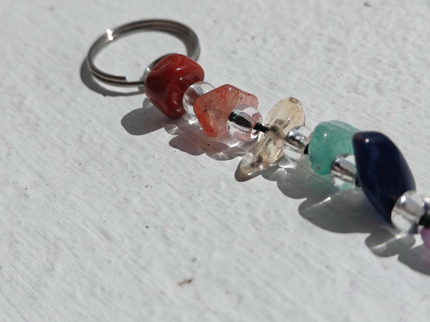 Chakra Gemstone Keychain – 7 Chakra Healing Crystal Keyring