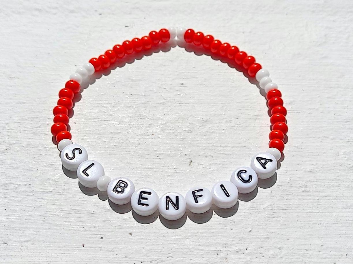 SL Benfica Beaded Bracelet – Red & Black Handmade Football Fan Jewelry – Gift for Football Lovers with Free Shipping