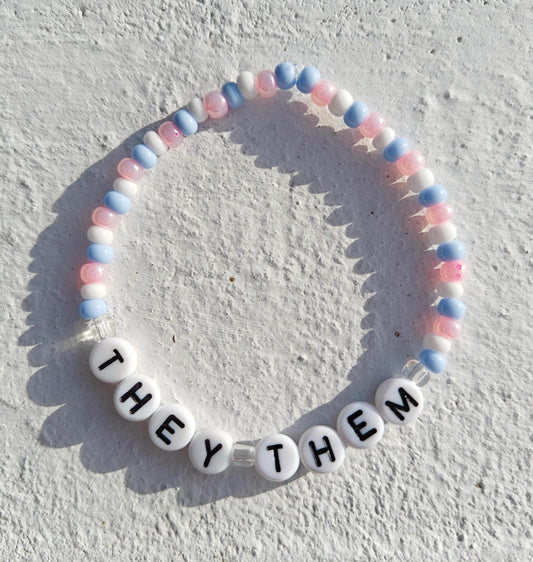 They/Them pronouncs seed bead bracelet