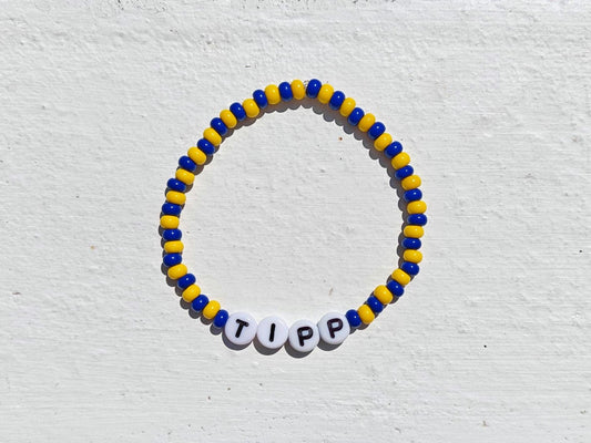 Tipperary GAA Bracelet – Handmade Yellow & Blue Beaded Jewellery | Tipp Fan Gift