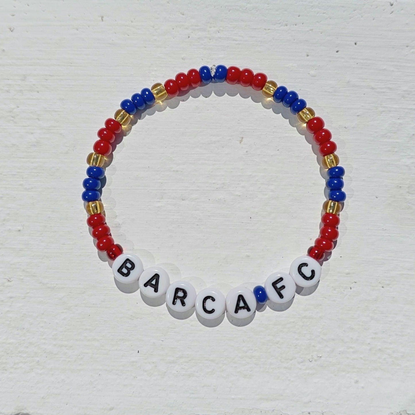 Barcelona FC Bead Bracelet – Handmade Barca Fan Jewelry in Team Colors | Soccer Gift for Football Fans with Free Shipping