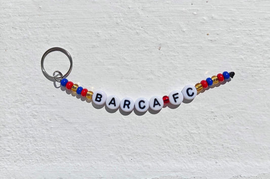 Barcelona Barca FC bead keychain
