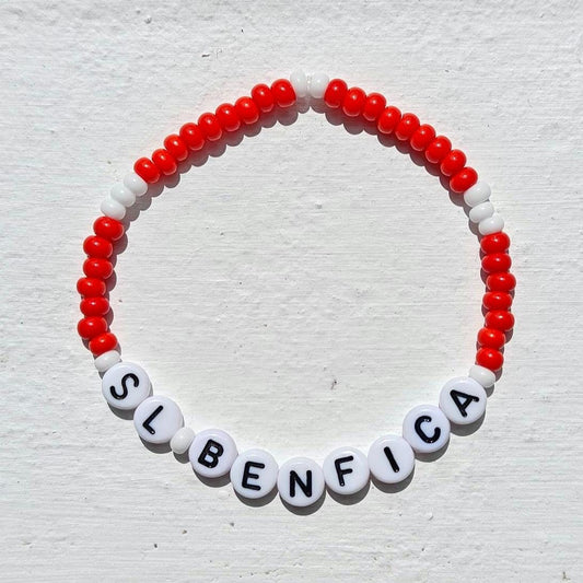 SL Benfica Beaded Bracelet – Red & Black Handmade Football Fan Jewelry – Gift for Football Lovers with Free Shipping