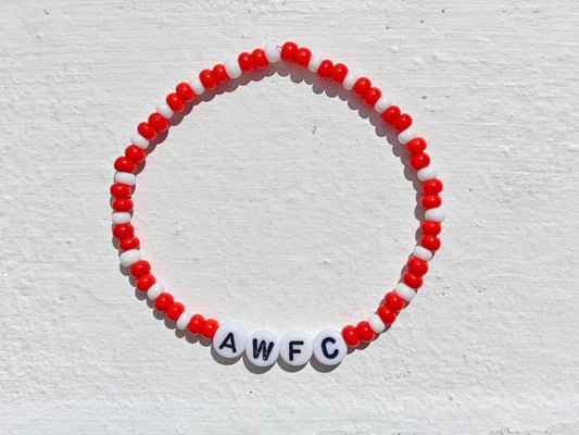 Arsenal Women Football Club bead bracelet (AWFC) in Red and White