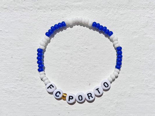 FC Porto Beaded Bracelet – Blue & White Handmade Football Fan Jewelry – Gift for Football Lovers with Free Shipping