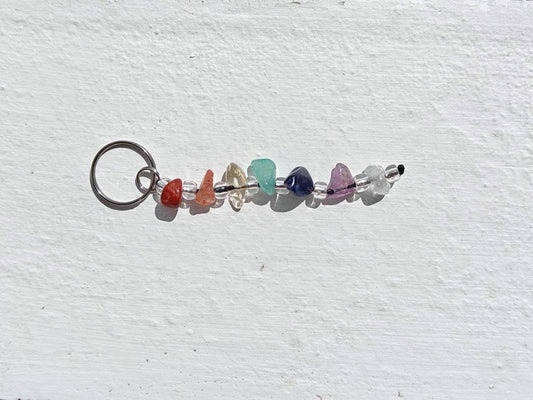 Chakra Gemstone Keychain – 7 Chakra Healing Crystal Keyring