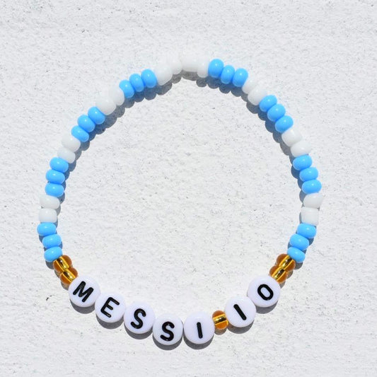 Messi 10 Argentina and Inter Miami seed bead colored bracelets