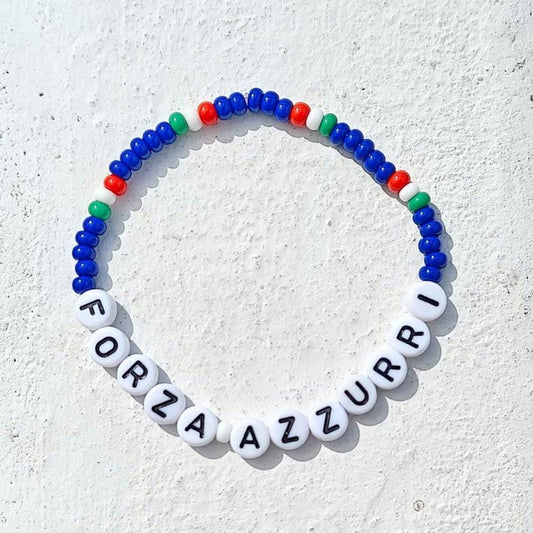 Italian Forza Azzurri seed bead bracelet